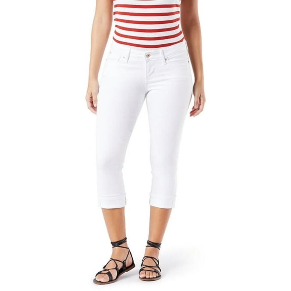 NWT Levi's White Wash Stretch Denim Modern Capri Jeans Women's Size 12